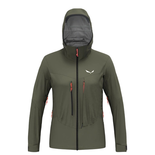 Damska Kurtka Przeciwdeszczowa Salewa Sella 3L PTX Jacket W - dark olive