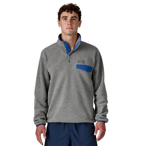 Męska Bluza z Polaru Patagonia M's LW Synch Snap-T P/O - Nickel w/Clement Blue