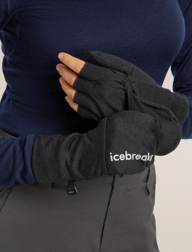 Rękawiczki Icebreaker U Merino Sierra Convertible Mitten - black