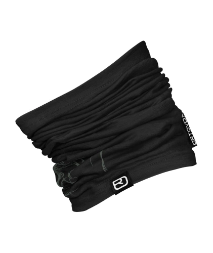Komin wełny merino Ortovox 120 TEC LOGO NECKWARMER - black raven