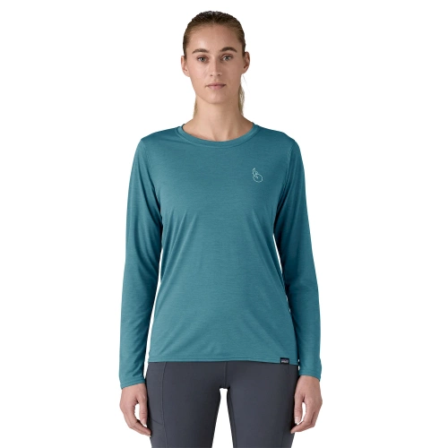 Damska Koszulka z Długim Rękawem Patagonia W's L/S Cap Cool Daily Graphic Shirt - Waters - Swelldrifter: Wetland Blue X-Dye